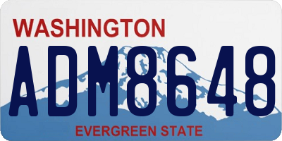 WA license plate ADM8648