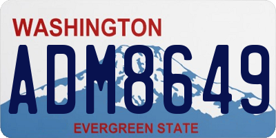 WA license plate ADM8649