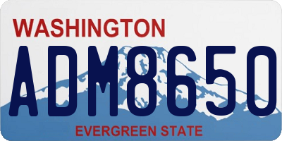 WA license plate ADM8650