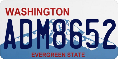 WA license plate ADM8652