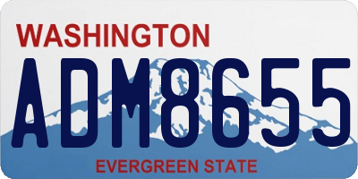 WA license plate ADM8655