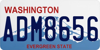 WA license plate ADM8656