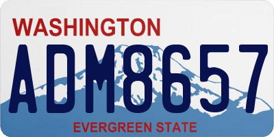 WA license plate ADM8657