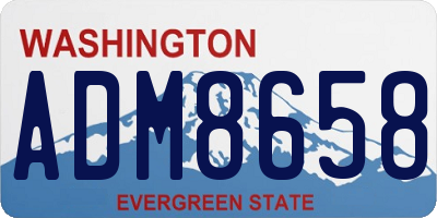WA license plate ADM8658