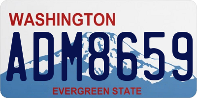 WA license plate ADM8659