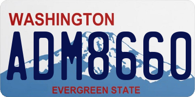 WA license plate ADM8660