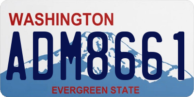WA license plate ADM8661