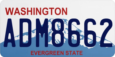 WA license plate ADM8662