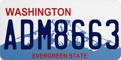 WA license plate ADM8663