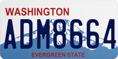 WA license plate ADM8664