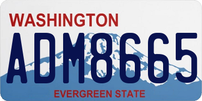 WA license plate ADM8665