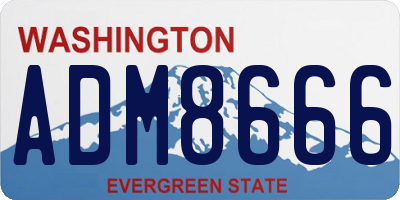 WA license plate ADM8666