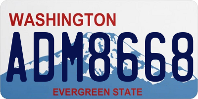 WA license plate ADM8668