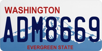 WA license plate ADM8669
