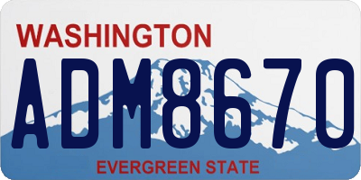 WA license plate ADM8670