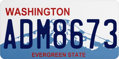 WA license plate ADM8673
