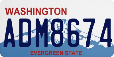 WA license plate ADM8674