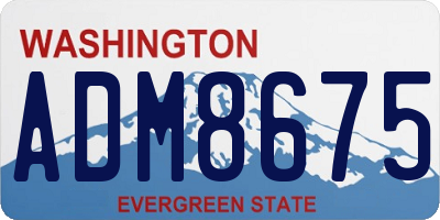WA license plate ADM8675
