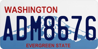 WA license plate ADM8676