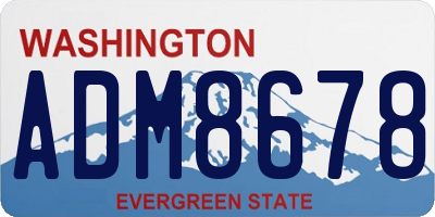 WA license plate ADM8678
