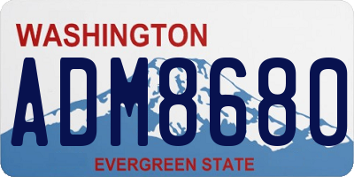 WA license plate ADM8680