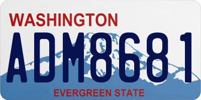 WA license plate ADM8681