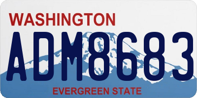 WA license plate ADM8683