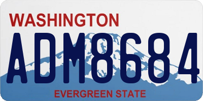 WA license plate ADM8684