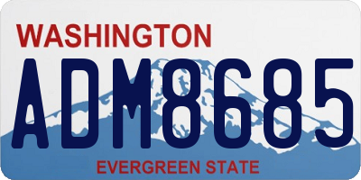 WA license plate ADM8685