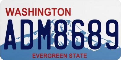 WA license plate ADM8689