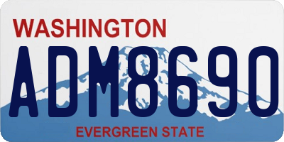 WA license plate ADM8690