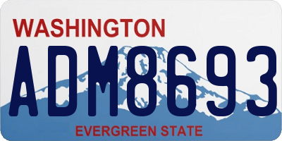 WA license plate ADM8693
