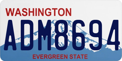 WA license plate ADM8694