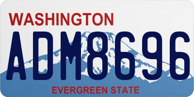WA license plate ADM8696