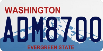 WA license plate ADM8700