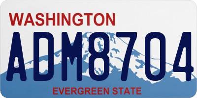 WA license plate ADM8704