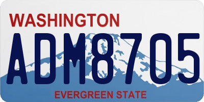 WA license plate ADM8705
