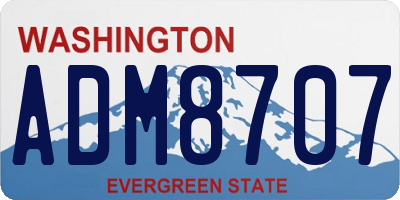 WA license plate ADM8707
