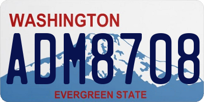 WA license plate ADM8708
