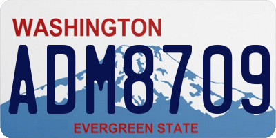 WA license plate ADM8709