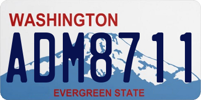 WA license plate ADM8711