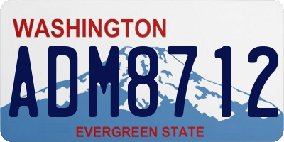 WA license plate ADM8712