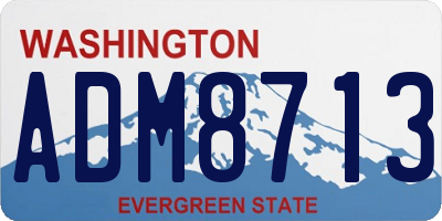 WA license plate ADM8713