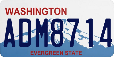 WA license plate ADM8714