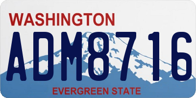WA license plate ADM8716