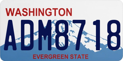 WA license plate ADM8718