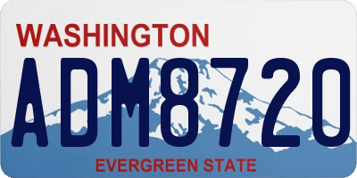 WA license plate ADM8720
