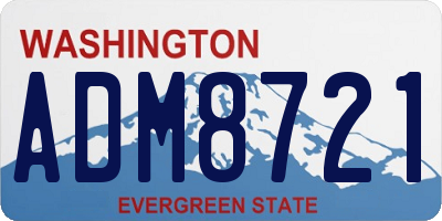 WA license plate ADM8721