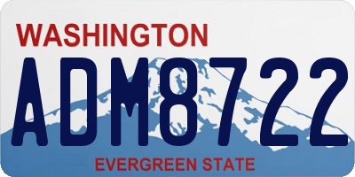 WA license plate ADM8722