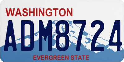 WA license plate ADM8724